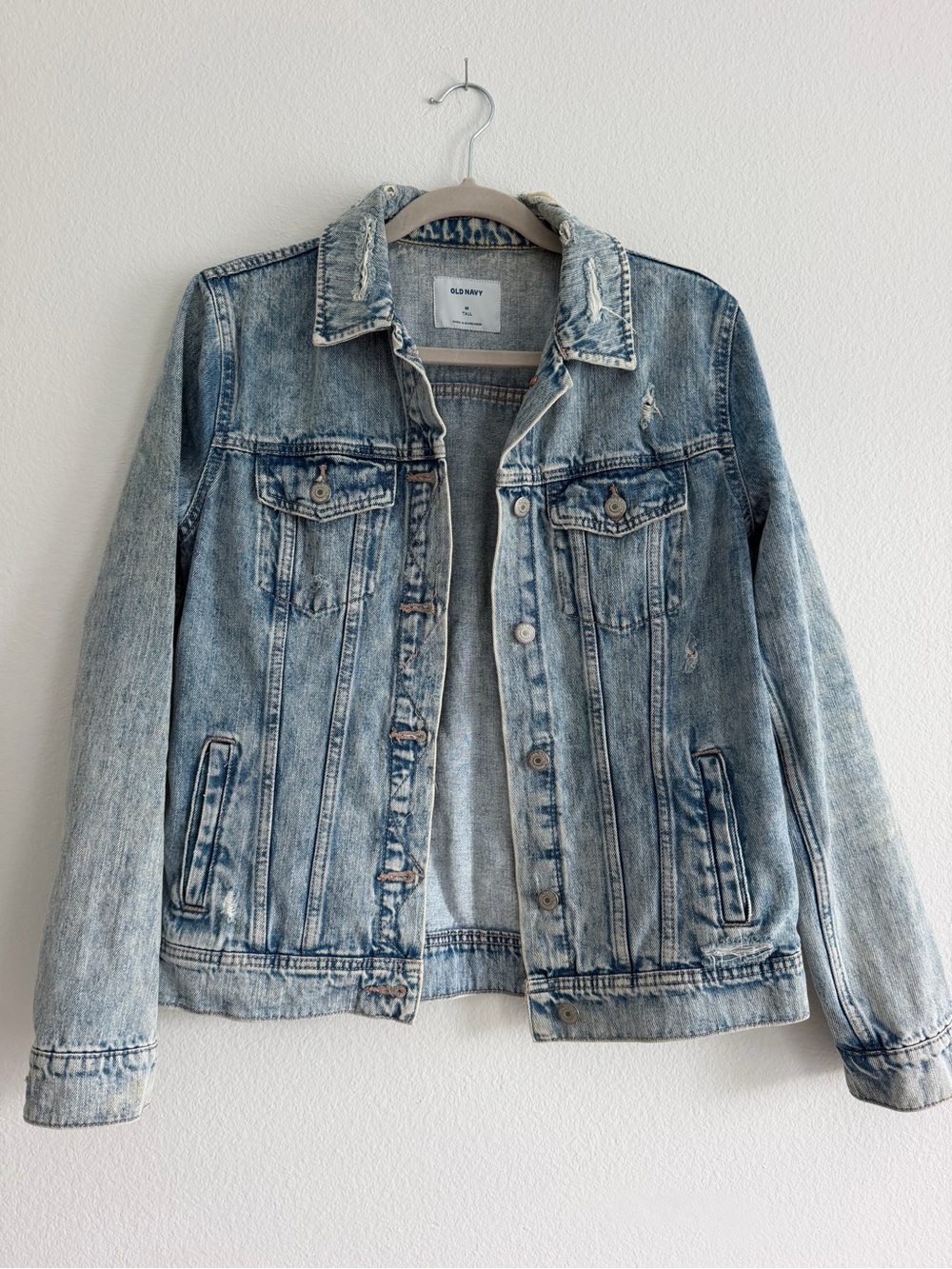 Old Navy Light Wash Blue Women's Denim Jacket size M Tall